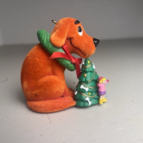 Vintage CLIFFORD The Big Red Dog Fuzzy Christmas Ornament Norman Bridwell 2000 - Picture 2 of 10